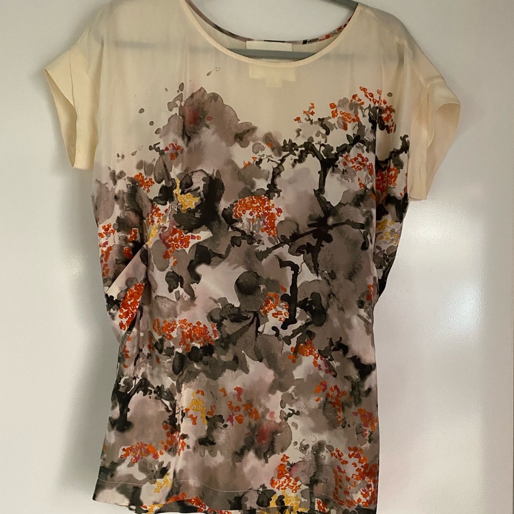 MAEVE BY ANTHROPOLOGY TIE BACK SILK BLOUSE Sz XSmal